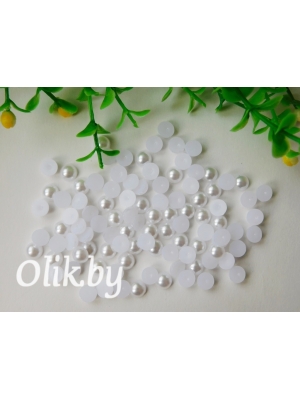 Бусинки половинки под жемчуг 6 мм 10 гр (примерно 170шт) белый №129
