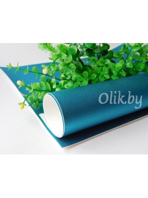 Кожзам перламутровый 22*30 см, голубой