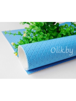 Кожзам текстурный "Плюсики" 22*30 см, голубой