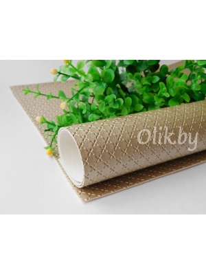 Кожзам текстурный "Плюсики" 22*30 см, золото