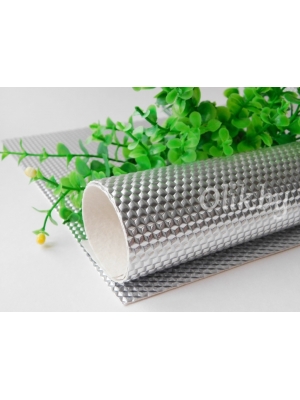 Кожзам текстурный "Ромбики" 22*30 см, серебро