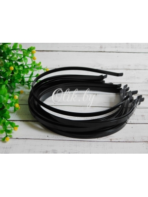 Ободок-основа плоский верх, металл,  0,5 см,  черный