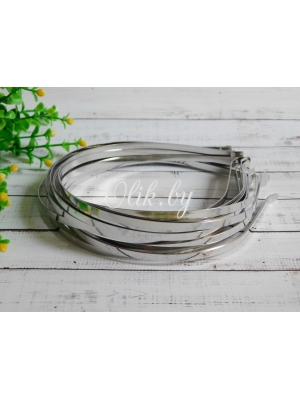 Ободок-основа плоский верх, металл,  0,5 см, серебро