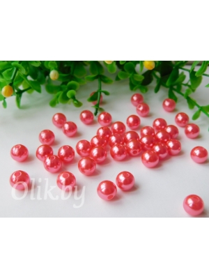 Бусина круглая, 8мм, коралловый, 10 г (примерно 40 шт)