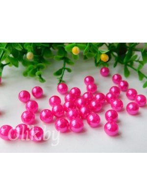 Бусина круглая, 8мм, фукси, 10 г (примерно 40 шт)