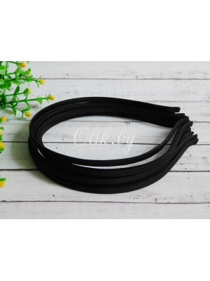 Ободок атласный 0,5 см, металл, черный