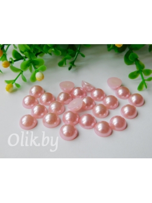 Полубусина круглая, 10 мм, 10 г (примерно 37шт), светло-розовый