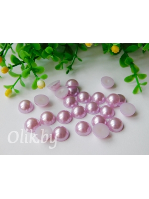 Полубусина круглая, 10 мм, 10 г (примерно 37шт), светло-сиреневый