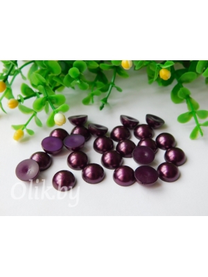 Полубусина круглая, 10 мм, 10 г (примерно 37шт), сливовый