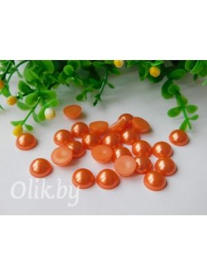 Полубусина круглая, 10 мм, 10 г (примерно 37шт), темно-персиковый