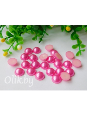 Полубусина круглая, 10 мм, 10 г (примерно 37шт), фукси