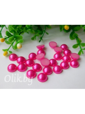 Полубусина круглая, 10 мм, 10 г (примерно 37шт), фукси 2