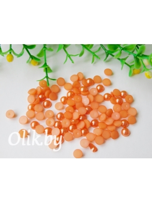 Полубусина круглая, 6 мм, 10 г (примерно 170шт), темно-персиковый