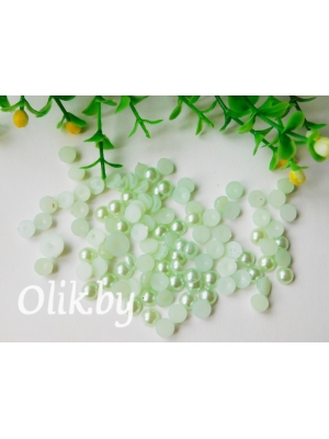 Полубусина круглая, 6 мм, 10 г (примерно 170шт), мятный