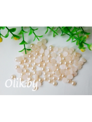 Полубусина круглая, 6 мм, 10 г (примерно 170шт), светло-персиковый