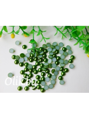Полубусина круглая, 6 мм, 10 г (примерно 170шт), фисташковый