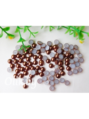 Полубусина круглая, 6 мм, 10 г (примерно 170шт), шоколадный