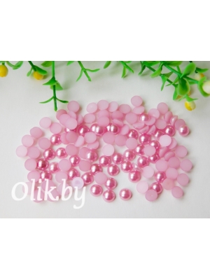 Полубусина круглая, 6 мм, 10 г (примерно 170шт), розовый