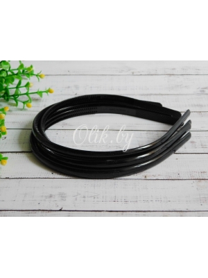 Ободок-основа округлый верх (низ с зубчиками), пластик,  0,8 см, черный