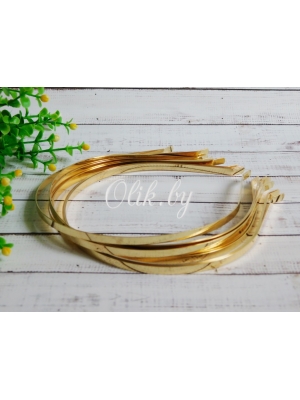 Ободок-основа плоский верх, металл,  0,5 см, золото