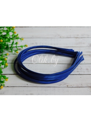 Ободок атласный 0,5 см, металл, синий