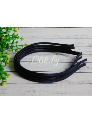 Ободок атласный 0,5 см, металл, темно-синий