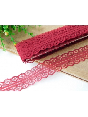 Кружево 2,5 см, бордовый,1 м