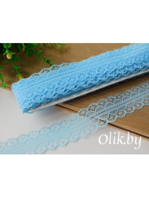 Кружево 2,5 см, голубой,1 м