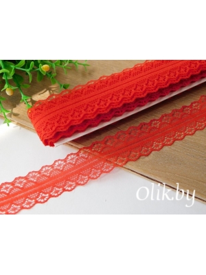 Кружево 2,5 см, красный,1 м