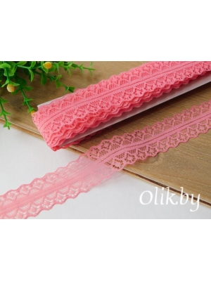 Кружево 2,5 см, лососево-розовый,1 м