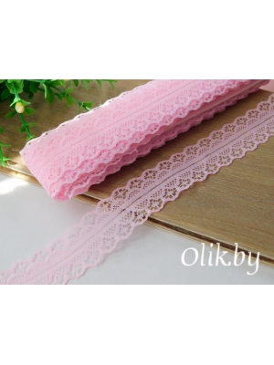 Кружево 2,5 см, светло-розовый,1 м