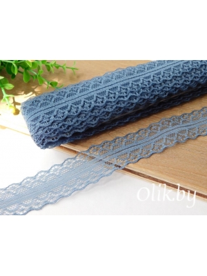 Кружево 2,5 см, стальной синий,1 м