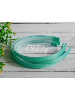 Ободки 1 см, пластик. с репсовой тканью, аквамарин