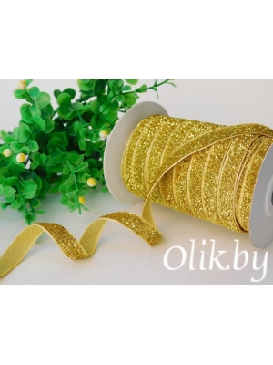 Лента с люрексом 1 см, золото, 1м