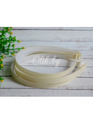 Ободки 1 см, пластик. с репсовой тканью, кремовый