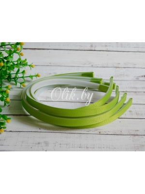 Ободки 1 см, пластик. с репсовой тканью, фисташковый