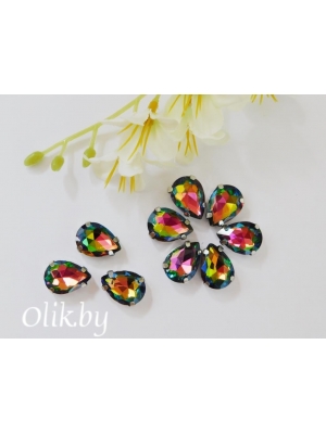 Стразы пришивные 14 мм "Капелька", хамелеон, 1 шт