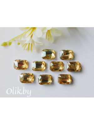 Стразы пришивные 14 мм "Прямоугольник", бежевый, 1 шт