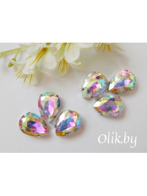 Стразы пришивные 18 мм "Капелька", радужный, 1 шт