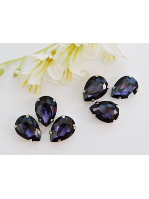 Стразы пришивные 18 мм "Капелька", темно-сиреневый, 1 шт