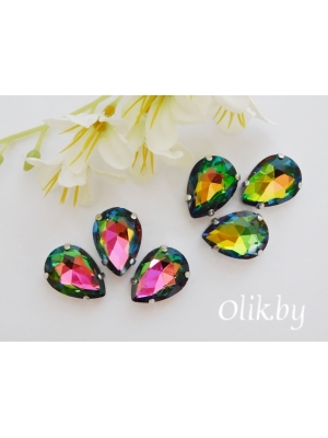 Стразы пришивные 18 мм "Капелька", хамелеон, 1 шт