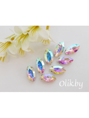 Стразы пришивные 18 мм "Овал заостренный", радужный, 1 шт