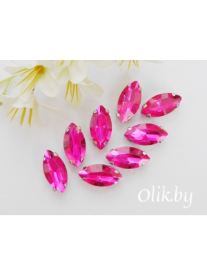 Стразы пришивные 18 мм "Овал заостренный", фукси, 1 шт