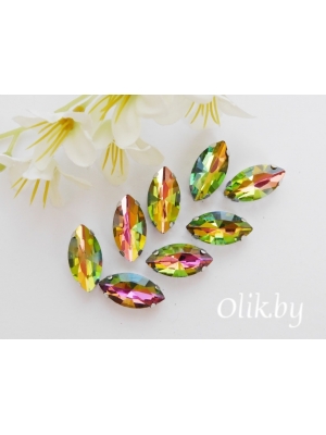 Стразы пришивные 18 мм "Овал заостренный", хамелеон, 1 шт